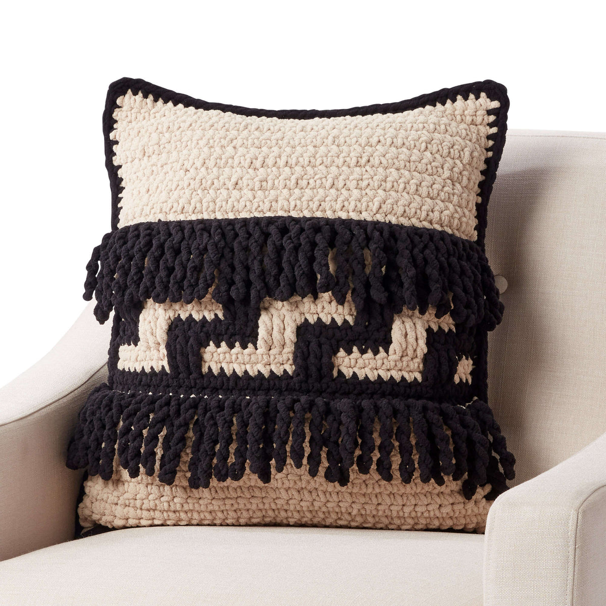 Crochet Pillow made in Bernat Blanket yarn