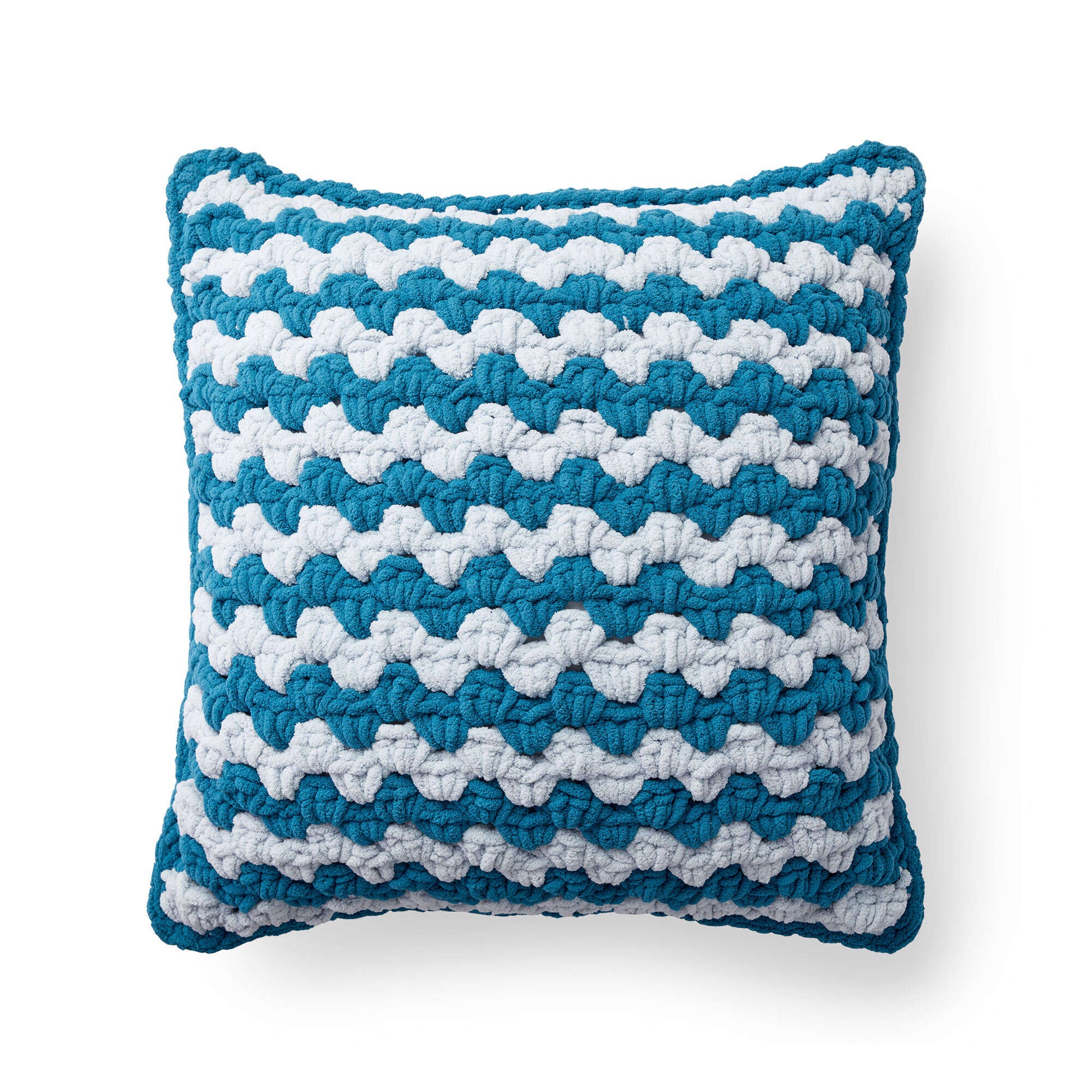 Bernat Granny Striped Crochet Floor Cushion Crochet Pillow made in Bernat Blanket Extra yarn