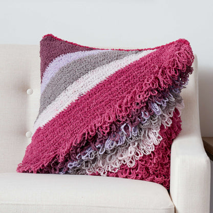 Bernat Breezy Loop Crochet Cushion Crochet Pillow made in Bernat Blanket Breezy yarn