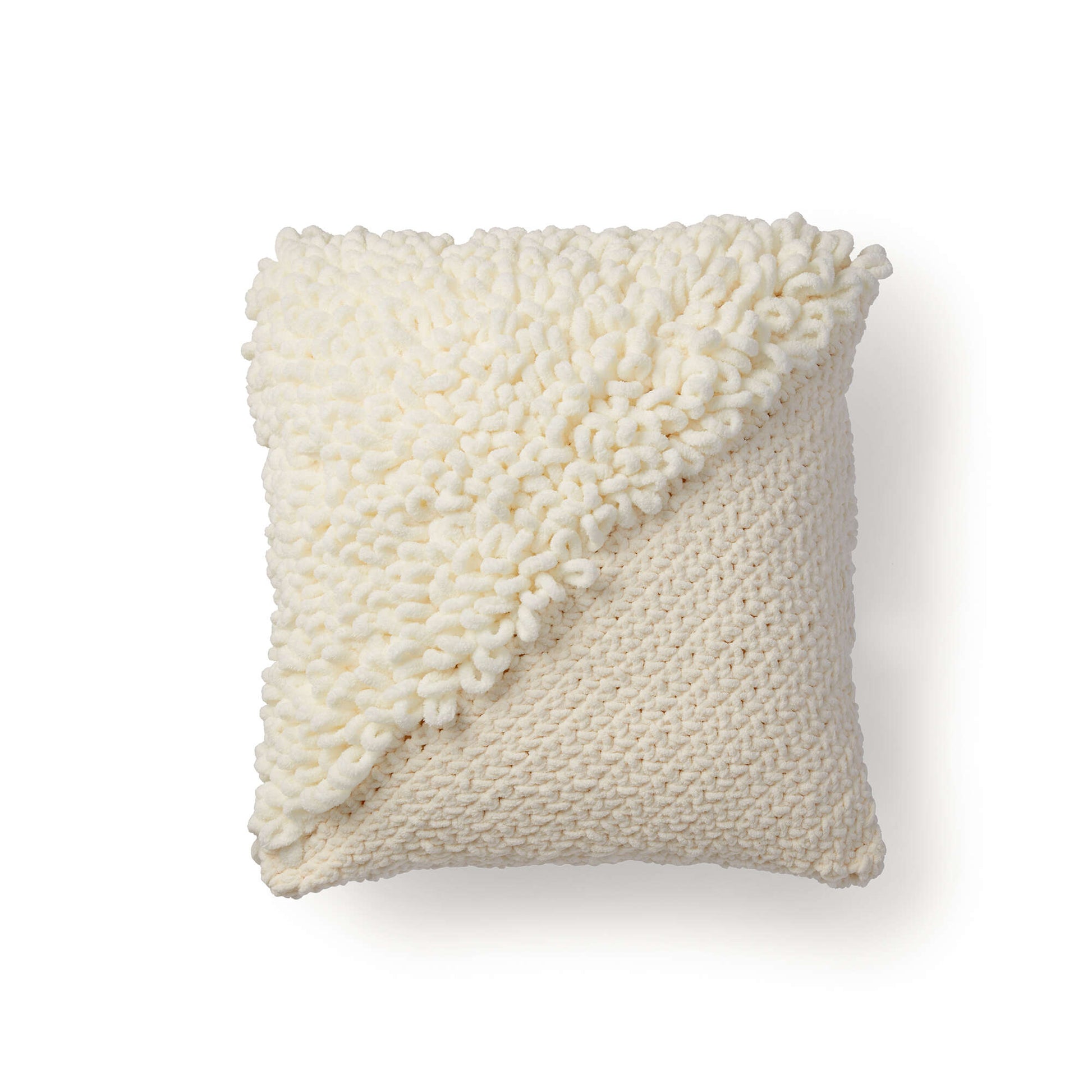 Free Bernat Alize EZ Loopy Corner Crochet Pillow Pattern