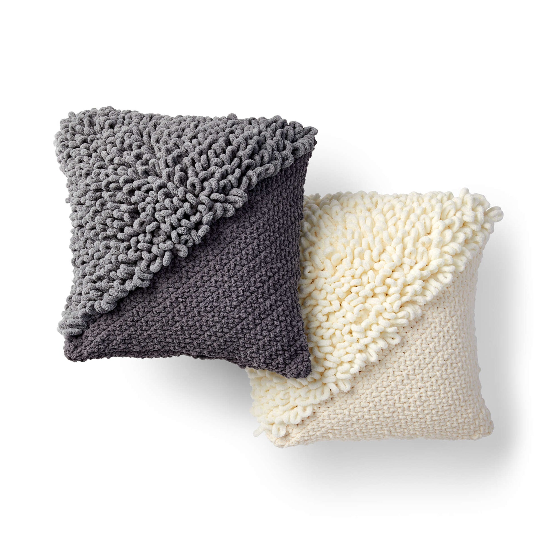 Bernat Alize EZ Loopy Corner Crochet Pillow Dark Gray