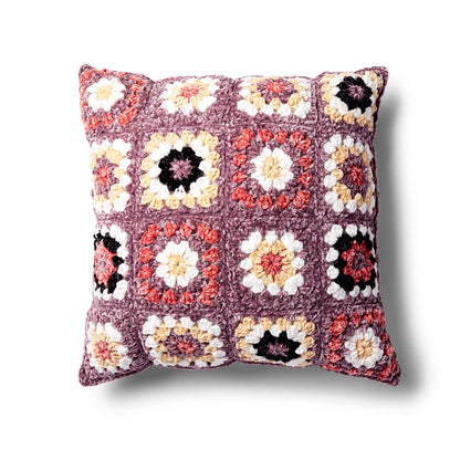 Bernat Pretty Granny Square Pillow Crochet Crochet Pillow made in Bernat Velvet yarn
