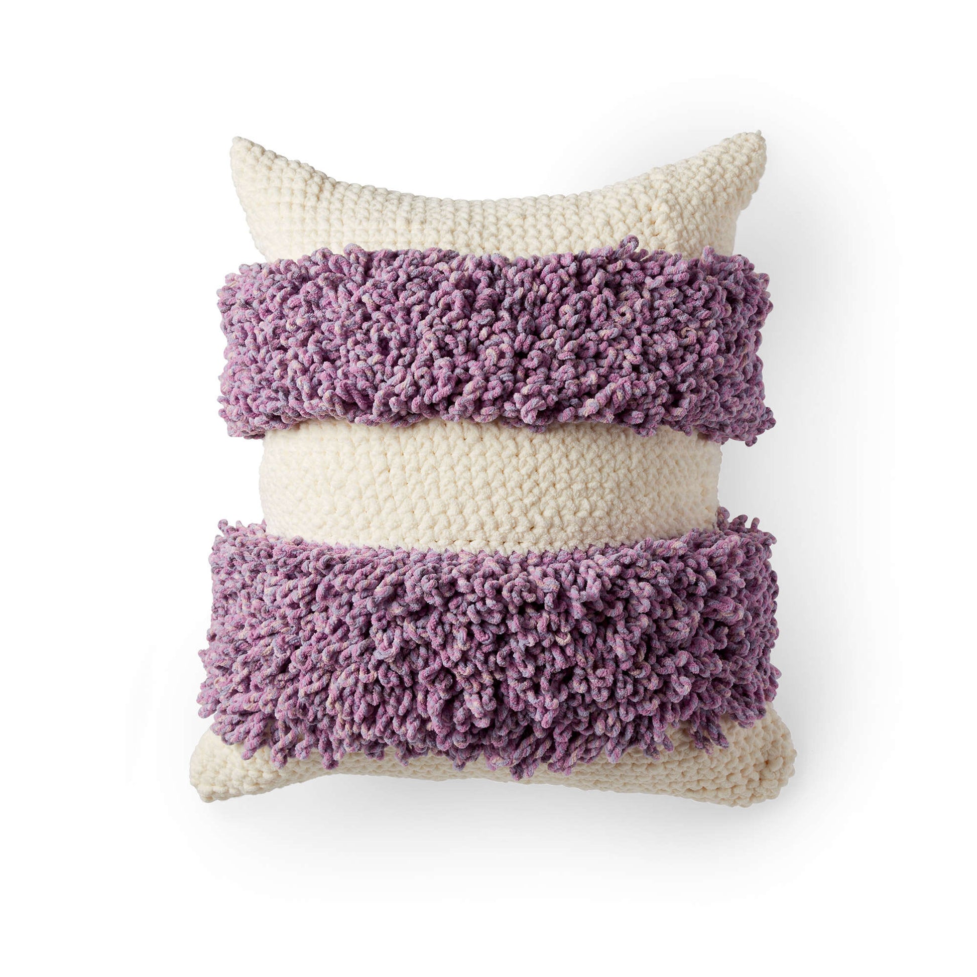 Free Bernat Loopy Stripes Crochet Pillow Pattern