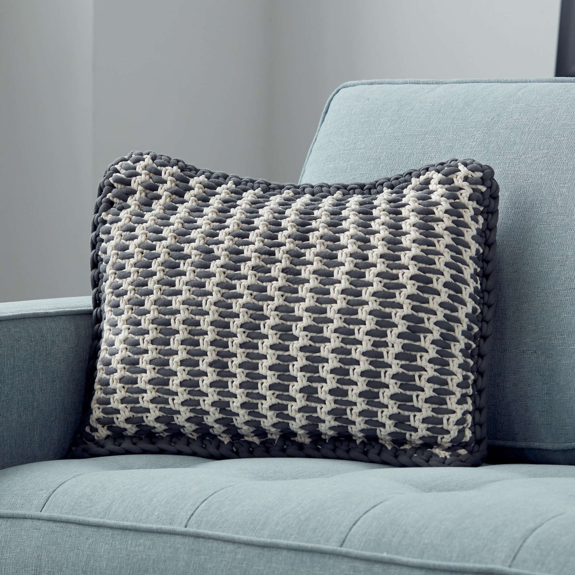 Free Bernat Woven Look Crochet Pillow Pattern