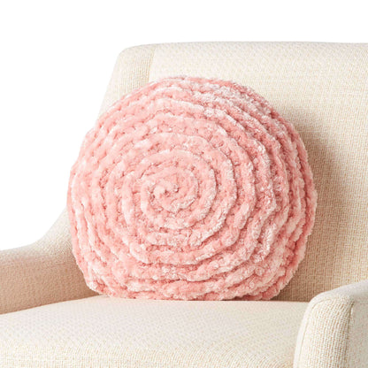 Bernat Crochet Corkscrew Cushion Crochet Pillow made in Bernat Velvet Plus yarn