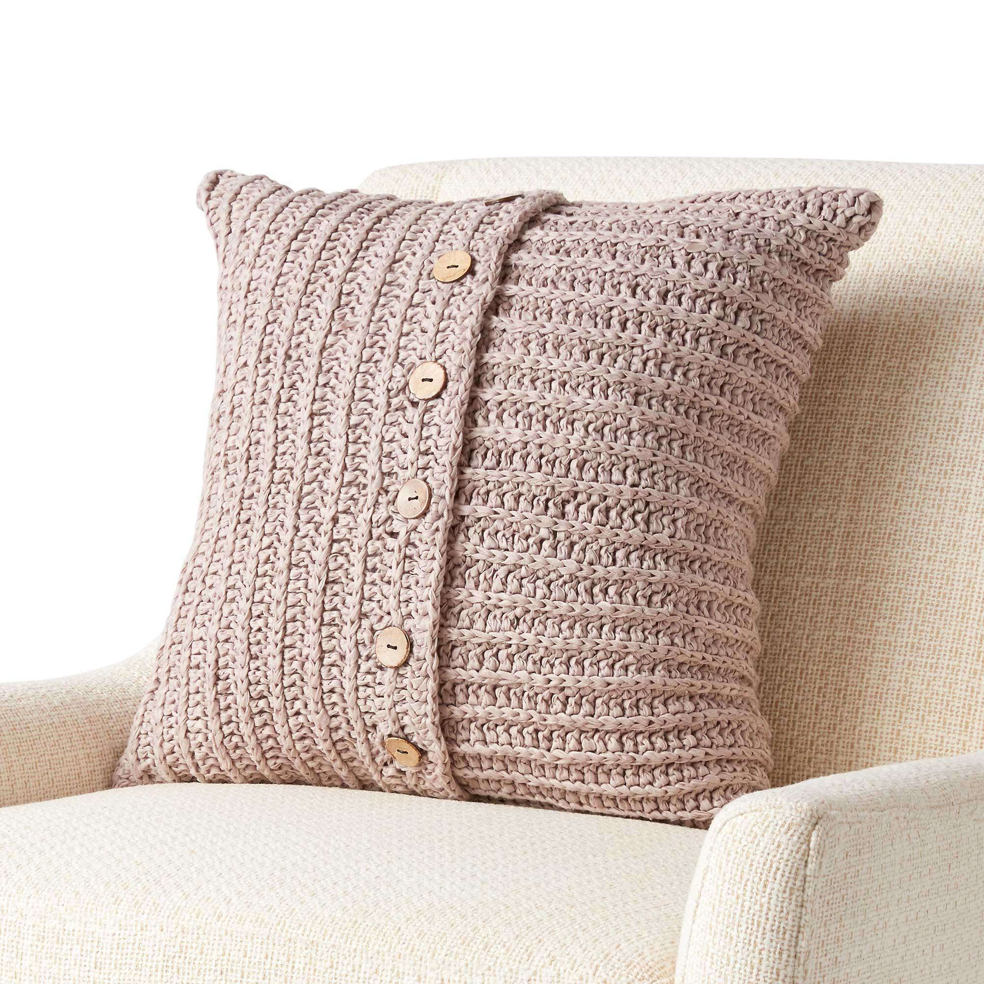 Free Bernat Ridged Birch Crochet Pillow Pattern
