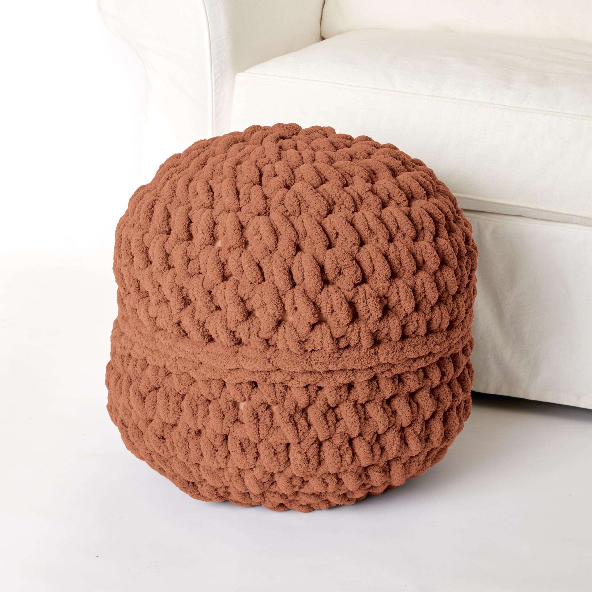 Pouf ottoman crocheted Stuffed indoor round pouf ottoman Out - Inspire  Uplift