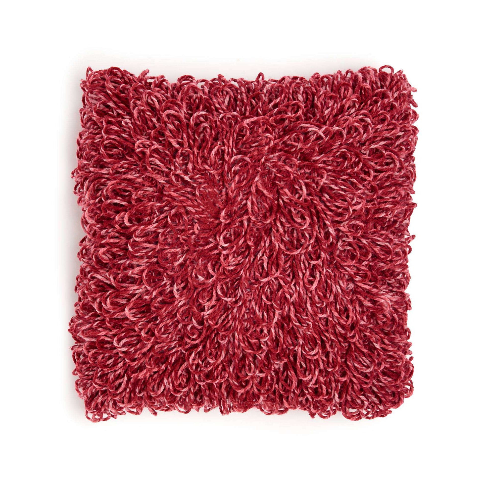 Free Bernat A Little Bit Loopy Crochet Pillow Pattern
