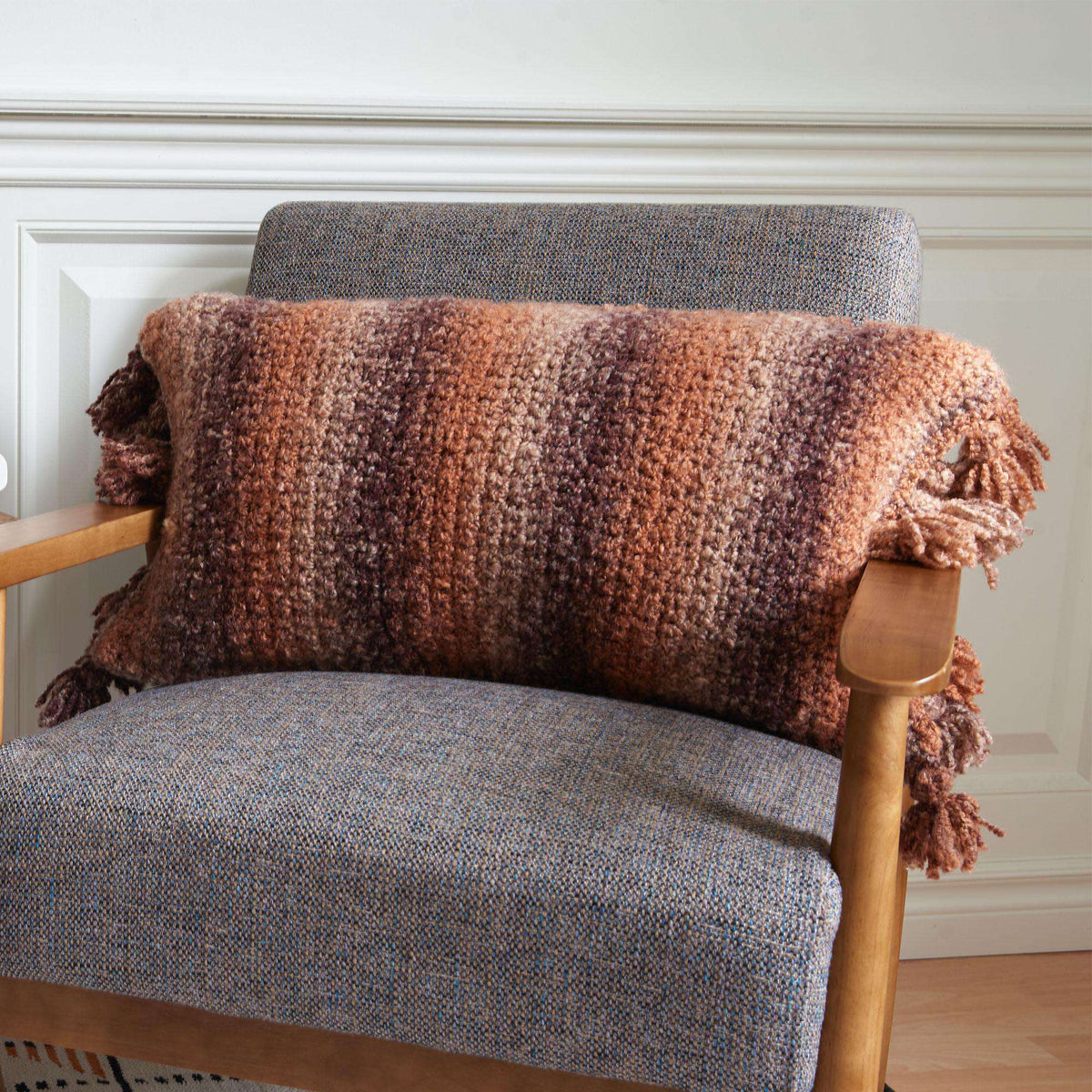 Crochet Pillow made in Bernat Toasty yarn