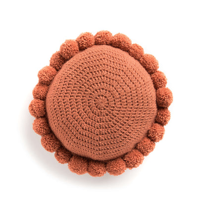 Bernat Pompom Ring Crochet Pillow Tigerlily