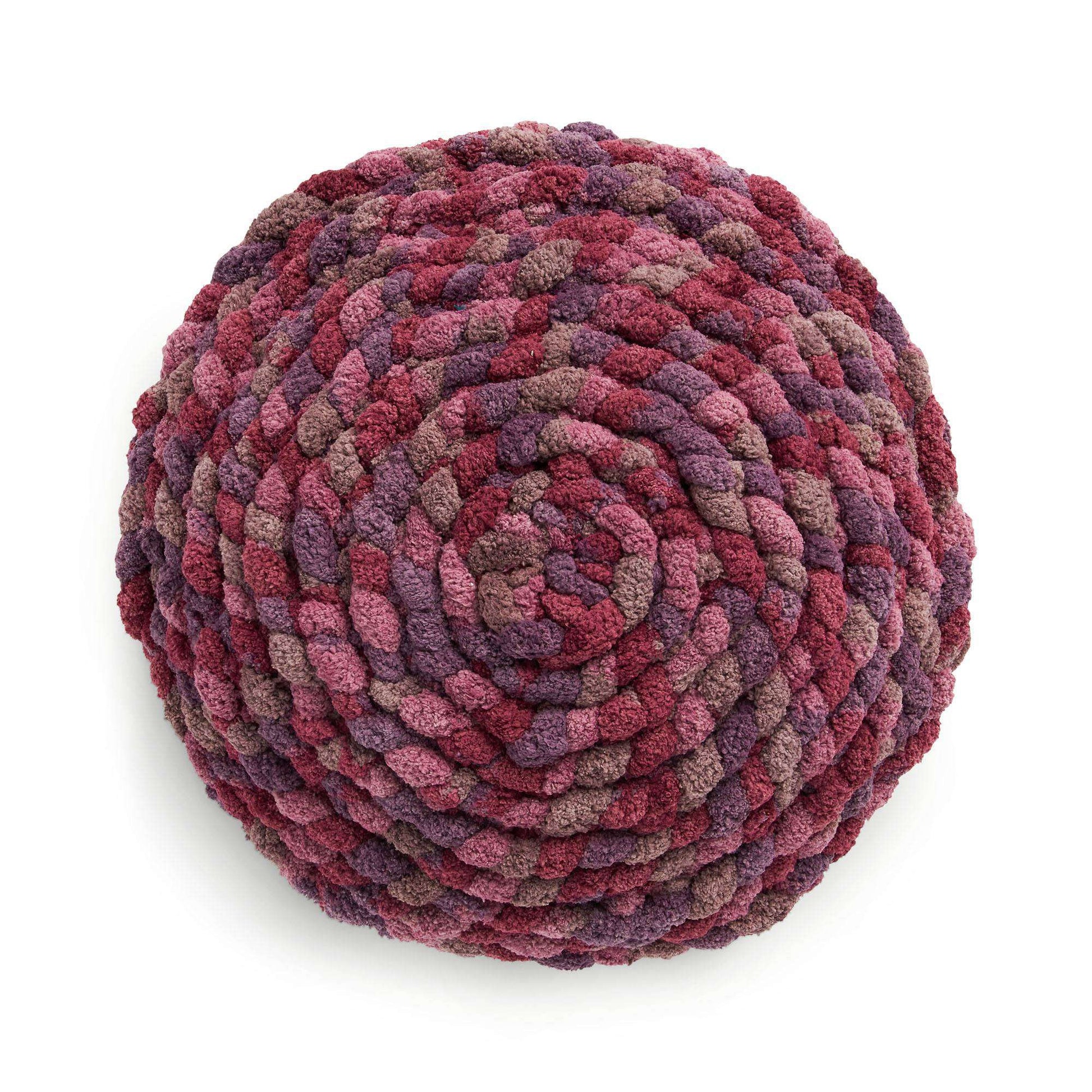 Free Bernat Big Slip Round Pillow Crochet Pattern