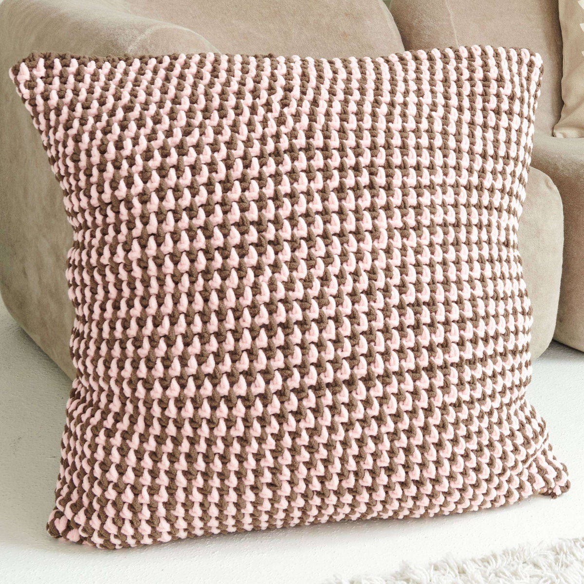 Crochet Pillow made in Bernat Blanket yarn