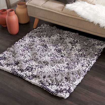 Bernat On the Fringe Diamond Crochet Rug Crochet Rug made in Bernat Sheepy yarn