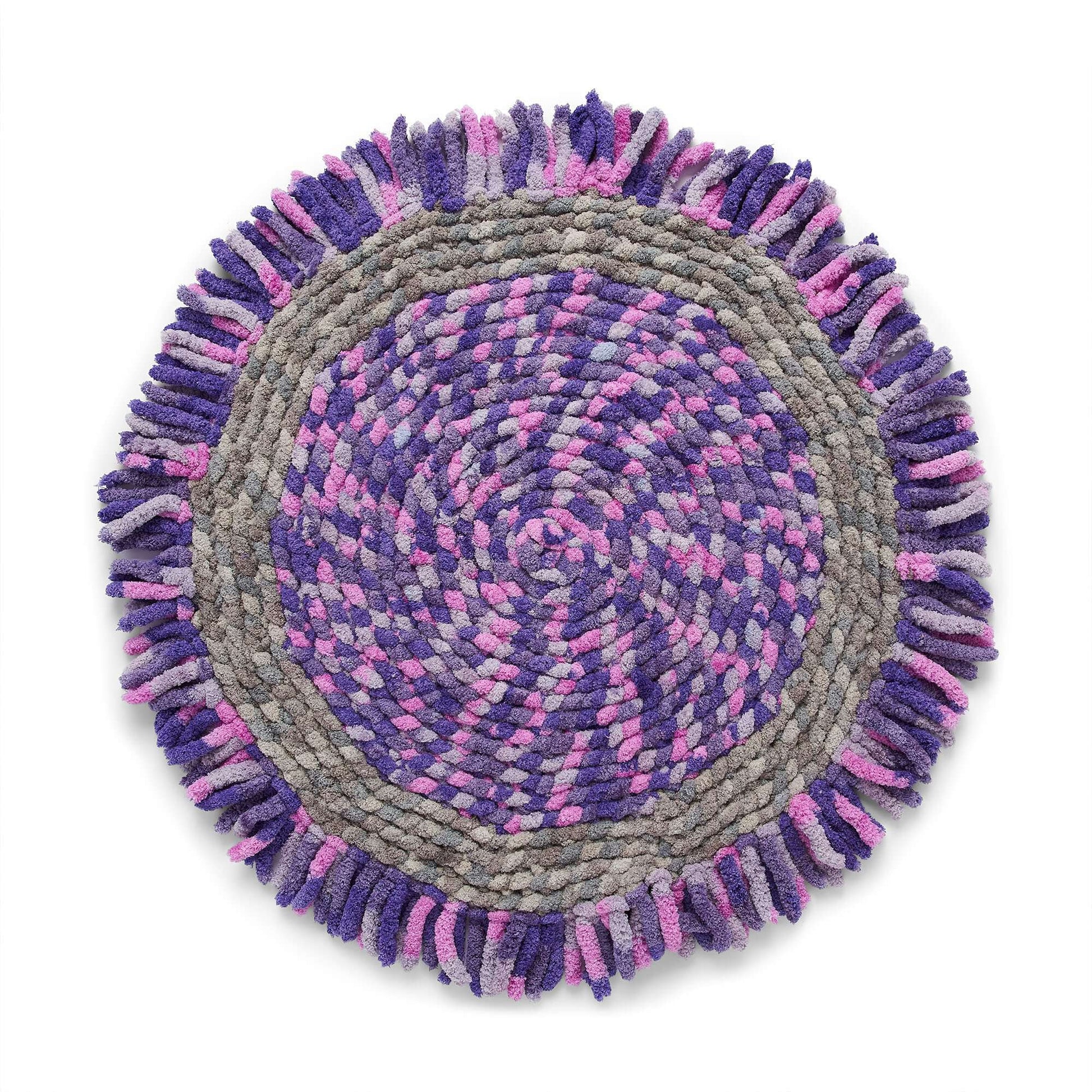 Bernat Round And Round Crochet Color Block Rug Pattern