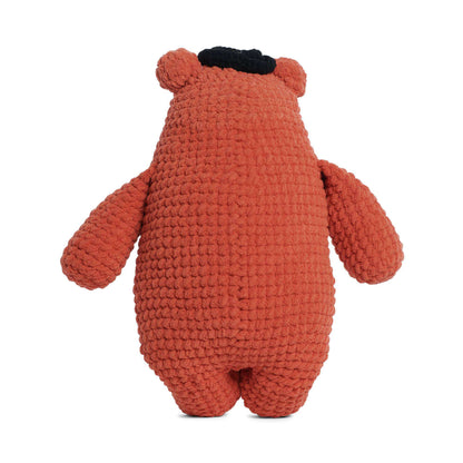Bernat Big Crochet Bear In a Tiny Hat Crochet Toy made in Bernat Blanket yarn