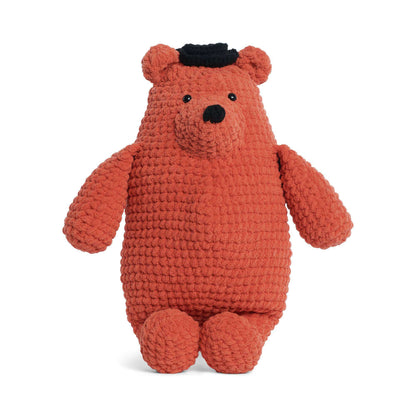 Bernat Big Crochet Bear In A Tiny Hat Crochet Toy made in Bernat Blanket yarn