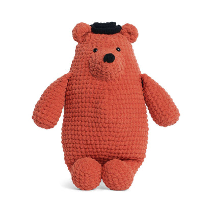 Bernat Big Crochet Bear In a Tiny Hat Crochet Toy made in Bernat Blanket yarn