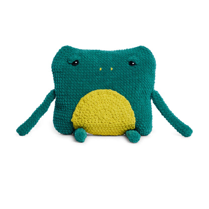 Bernat Fiona the Frog Crochet Pillow Crochet Toy made in Bernat Blanket yarn