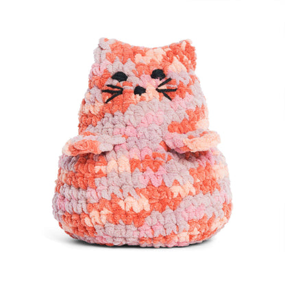 Bernat Crochet Pear Bottom Cat Crochet Toy made in Bernat Blanket yarn