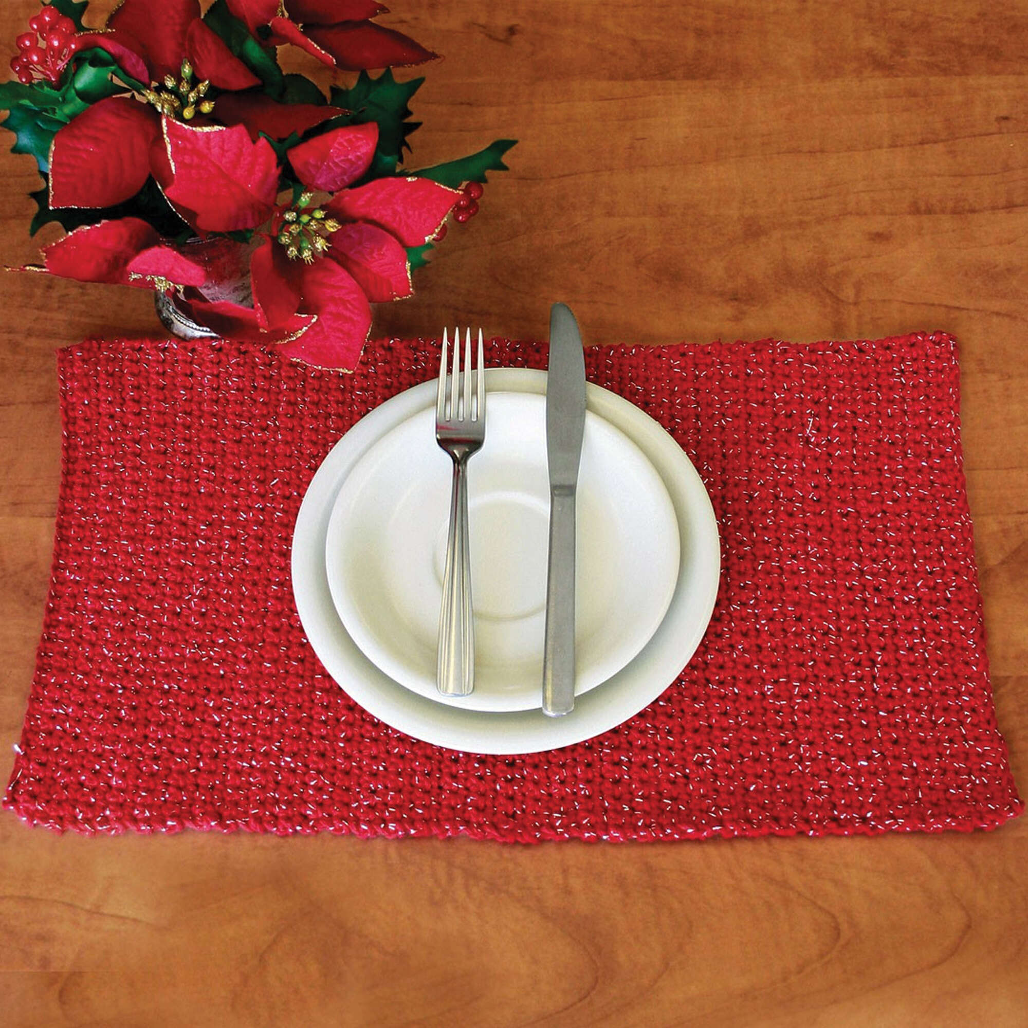 Free Bernat Sparkle Crochet Placemat Pattern Yarnspirations