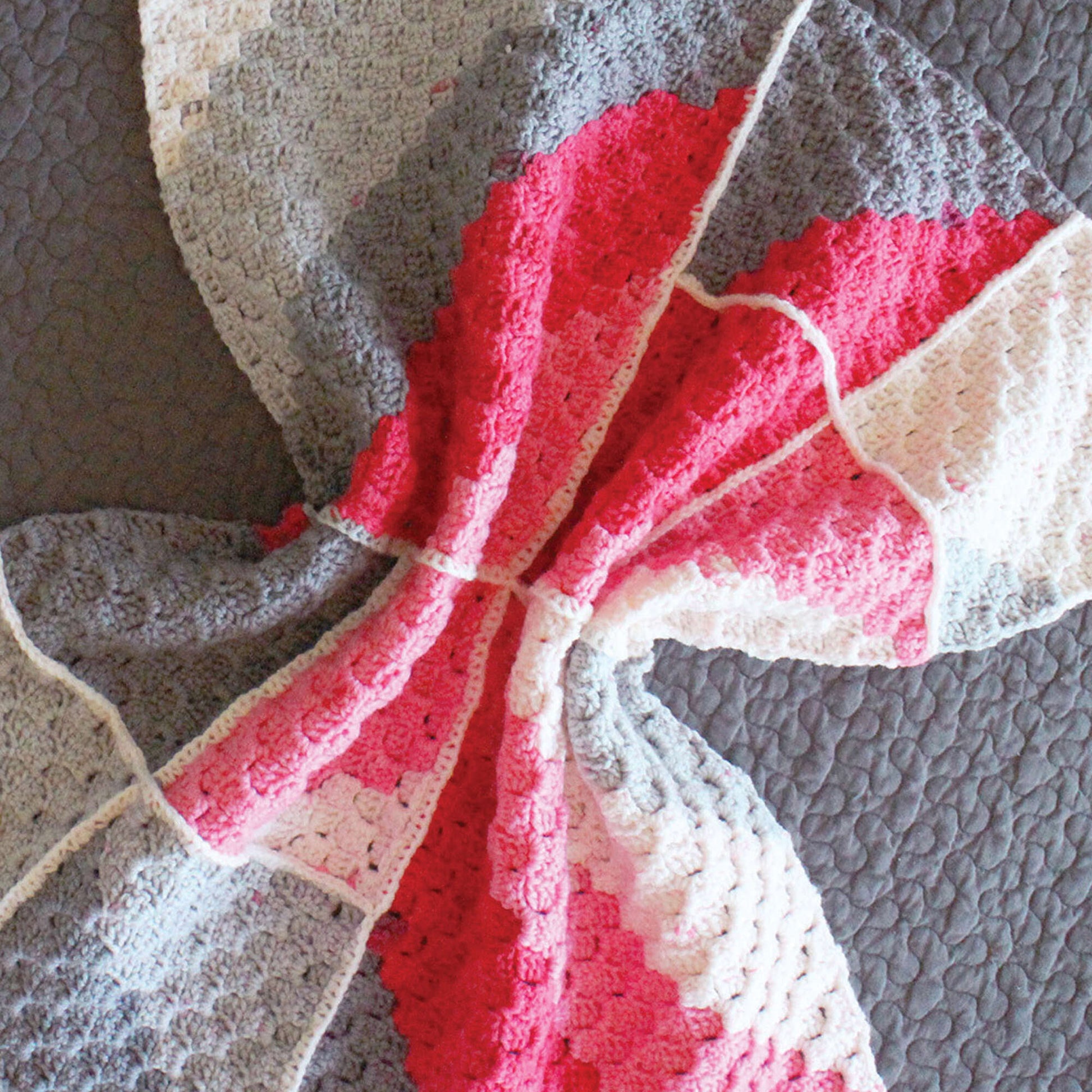 Bernat Geometric Crochet Baby Blanket Crochet Blanket made in Bernat Pop! yarn