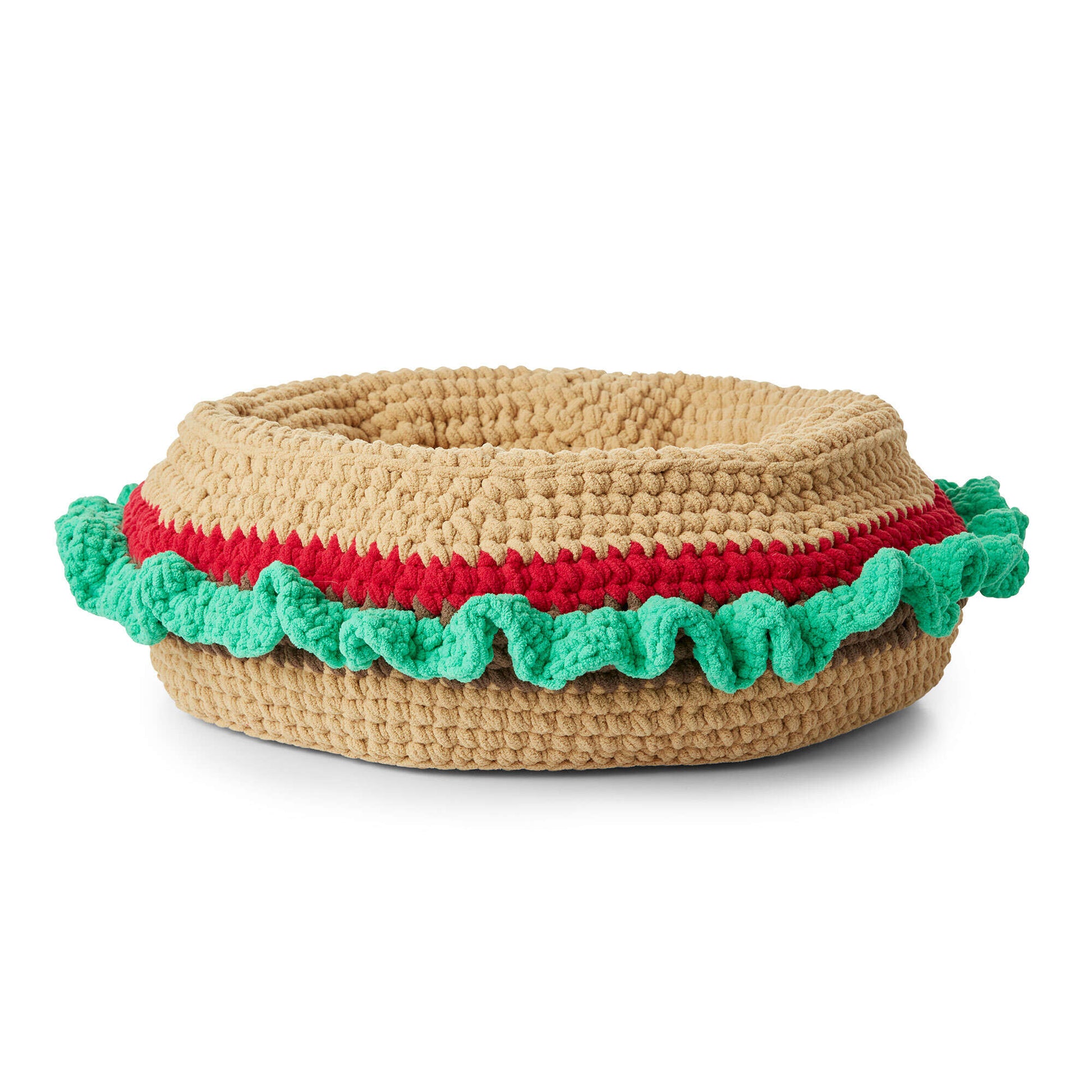 Free Bernat Crochet Burger Pet Bed Pattern