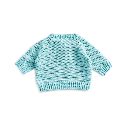 Bernat Embroidered Crochet Baby Cardigan Aqua Mist