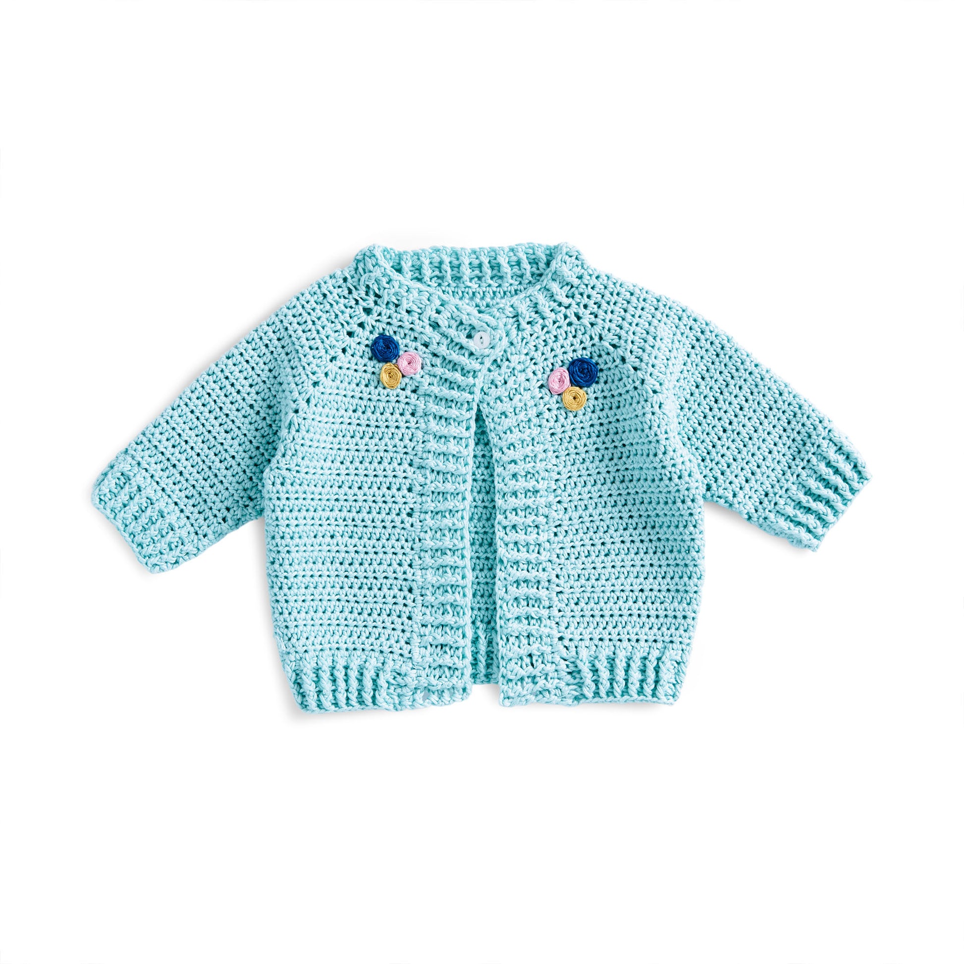 Free Bernat Embroidered Crochet Baby Cardigan Pattern