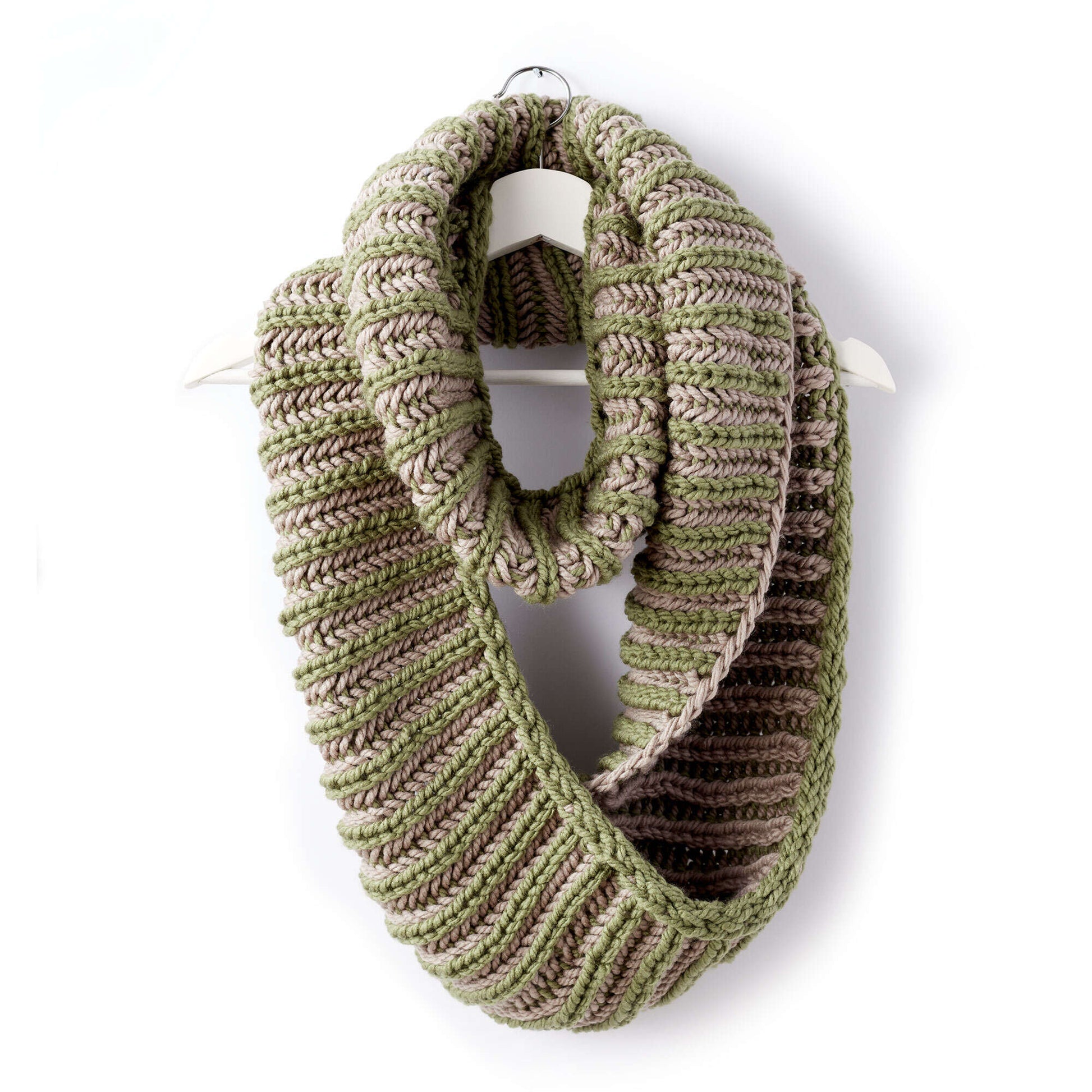 Bernat Brioche Accent Knit Cowl Knit Cowl made in Bernat Softee Chunky yarn