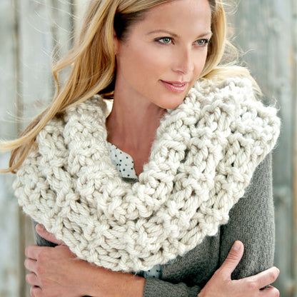 Bernat Knit Shaker Rib Great Cowl Knit Cowl made in Bernat Mega Bulky yarn