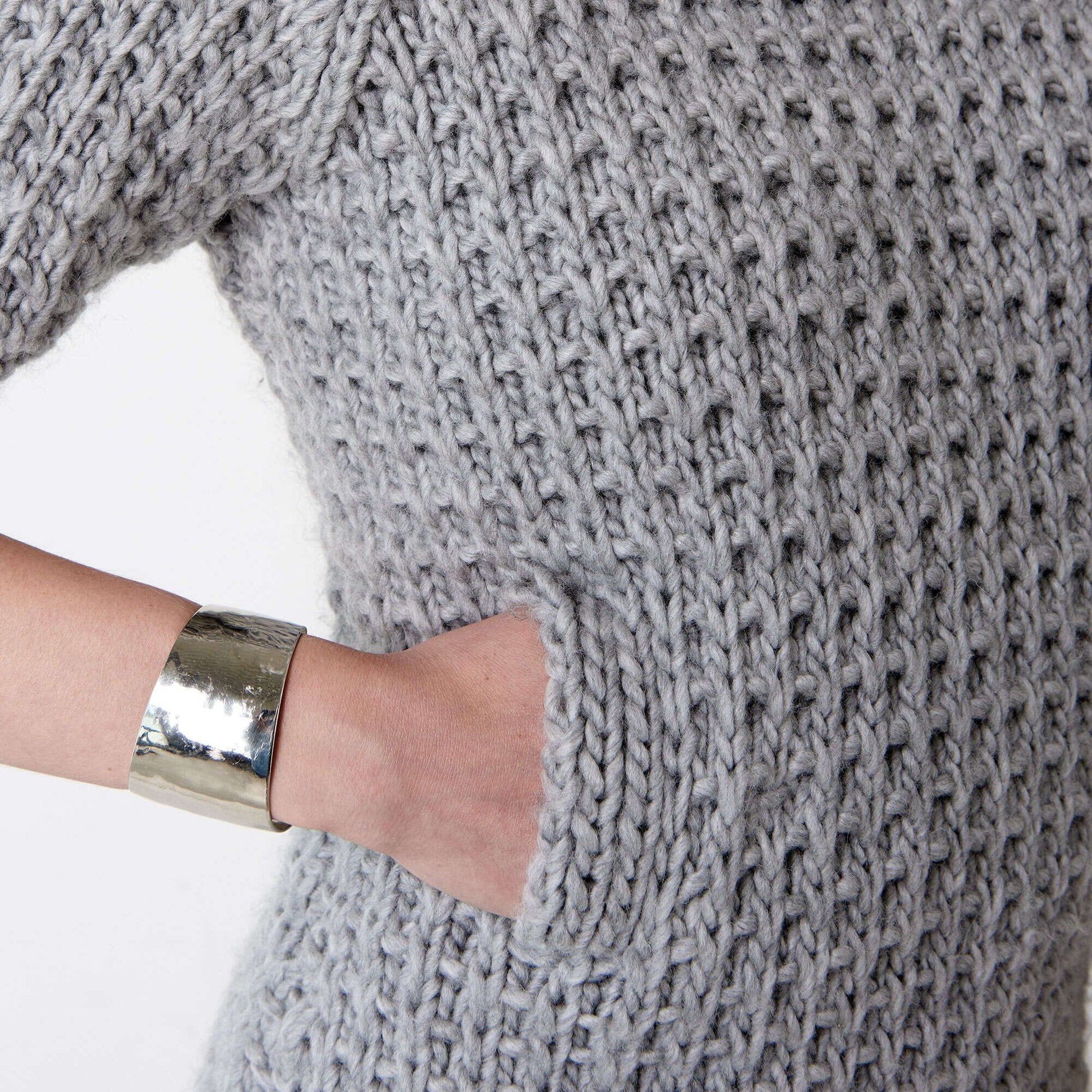 Free Bernat Knit Slouchy Sweater Dress Pattern