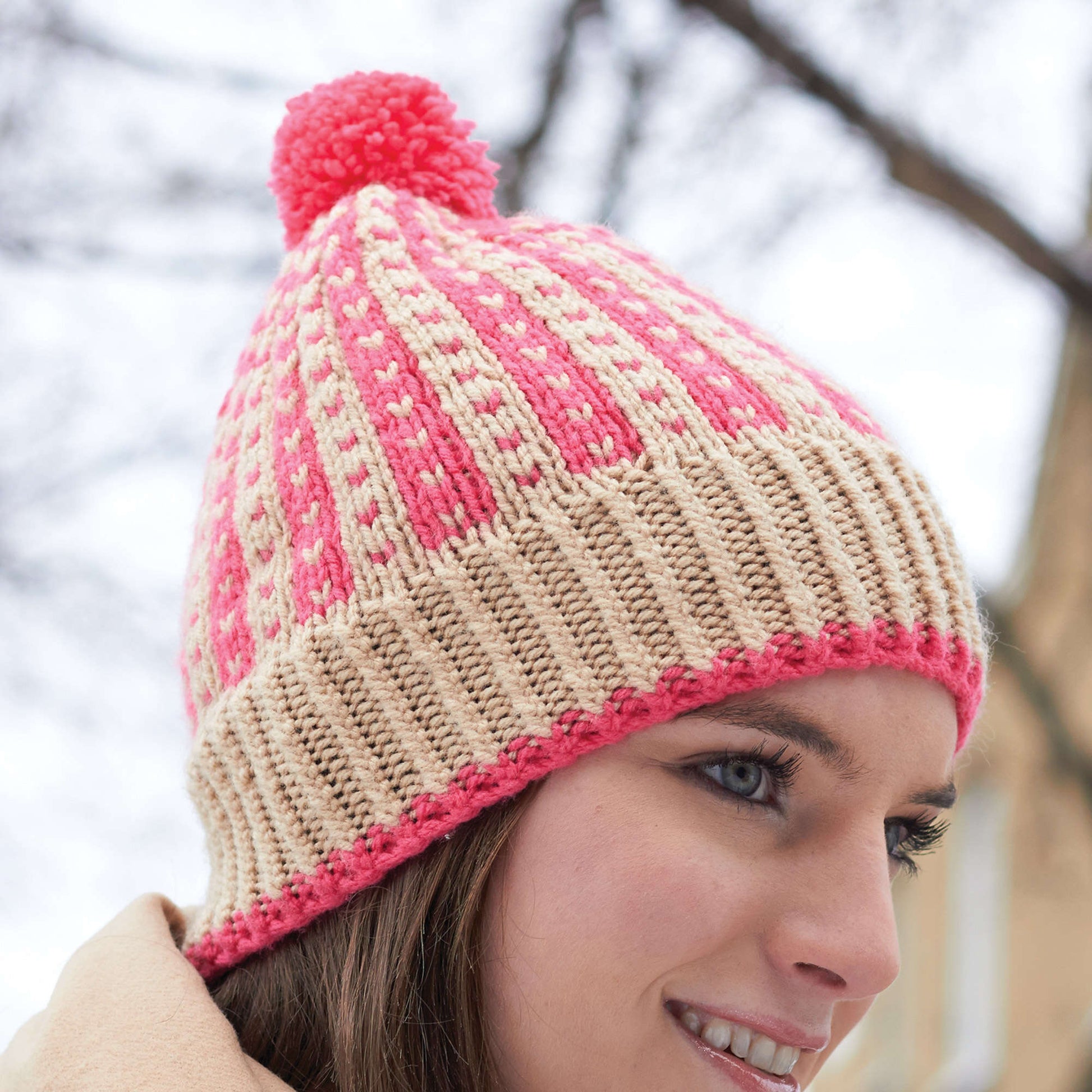 Free Bernat Knit Winter Weekend Hat Pattern