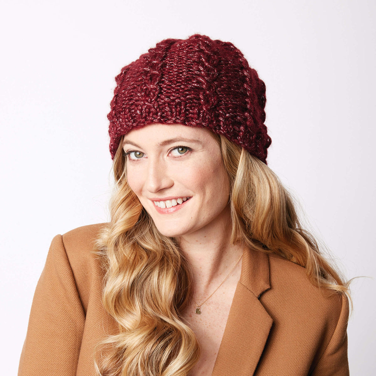 Knit Hat made in Bernat Dazzle yarn