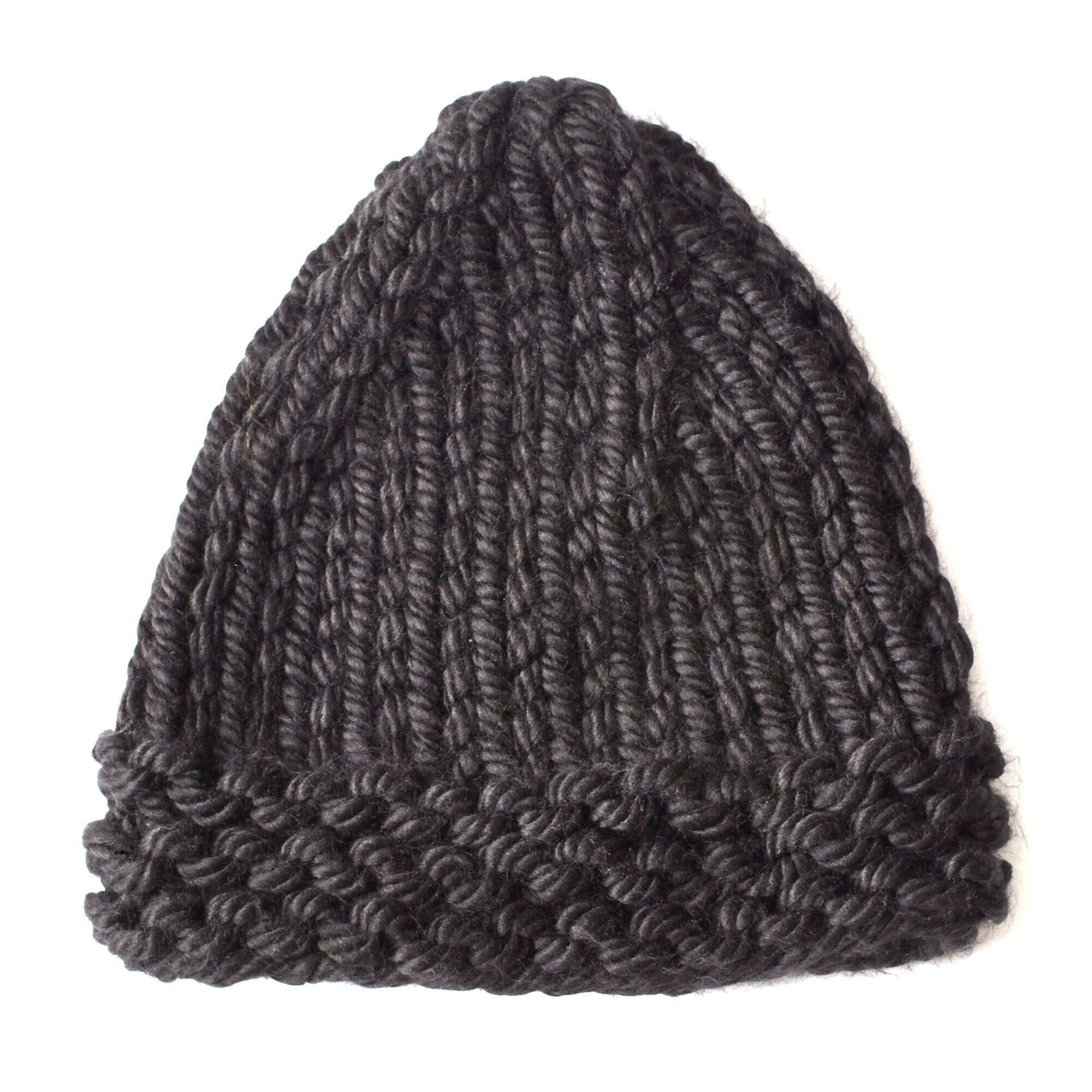 Bernat Acorn Hat Knit Hat made in Bernat Mega Bulky yarn