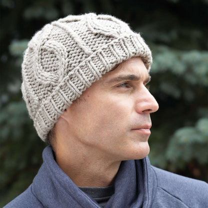 Bernat Knit Cabled Hat Knit Hat made in Bernat Satin yarn