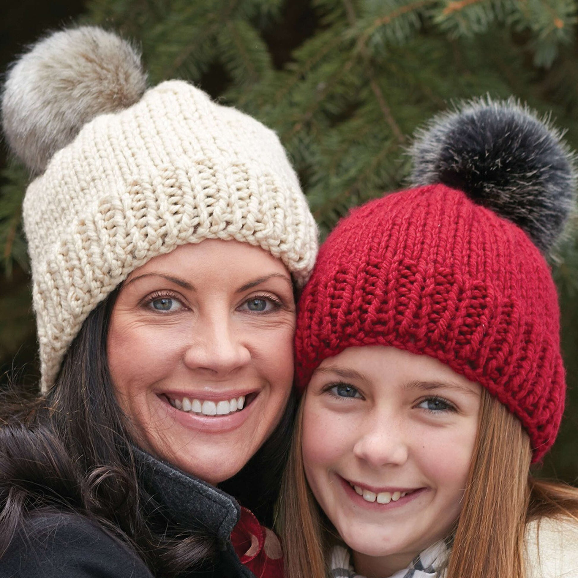 Free Bernat Knit Family Hats Pattern