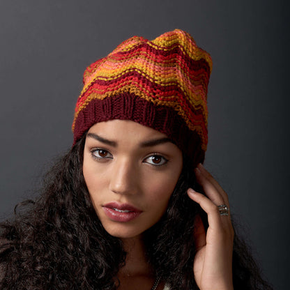 Bernat Knit Make Waves Hat Red