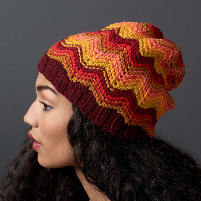 Bernat Knit Make Waves Hat Red