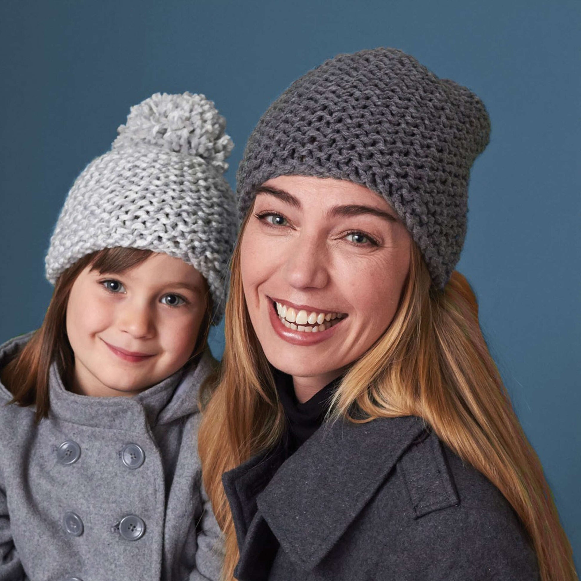 Free Bernat Knit All In The Family Hats Pattern