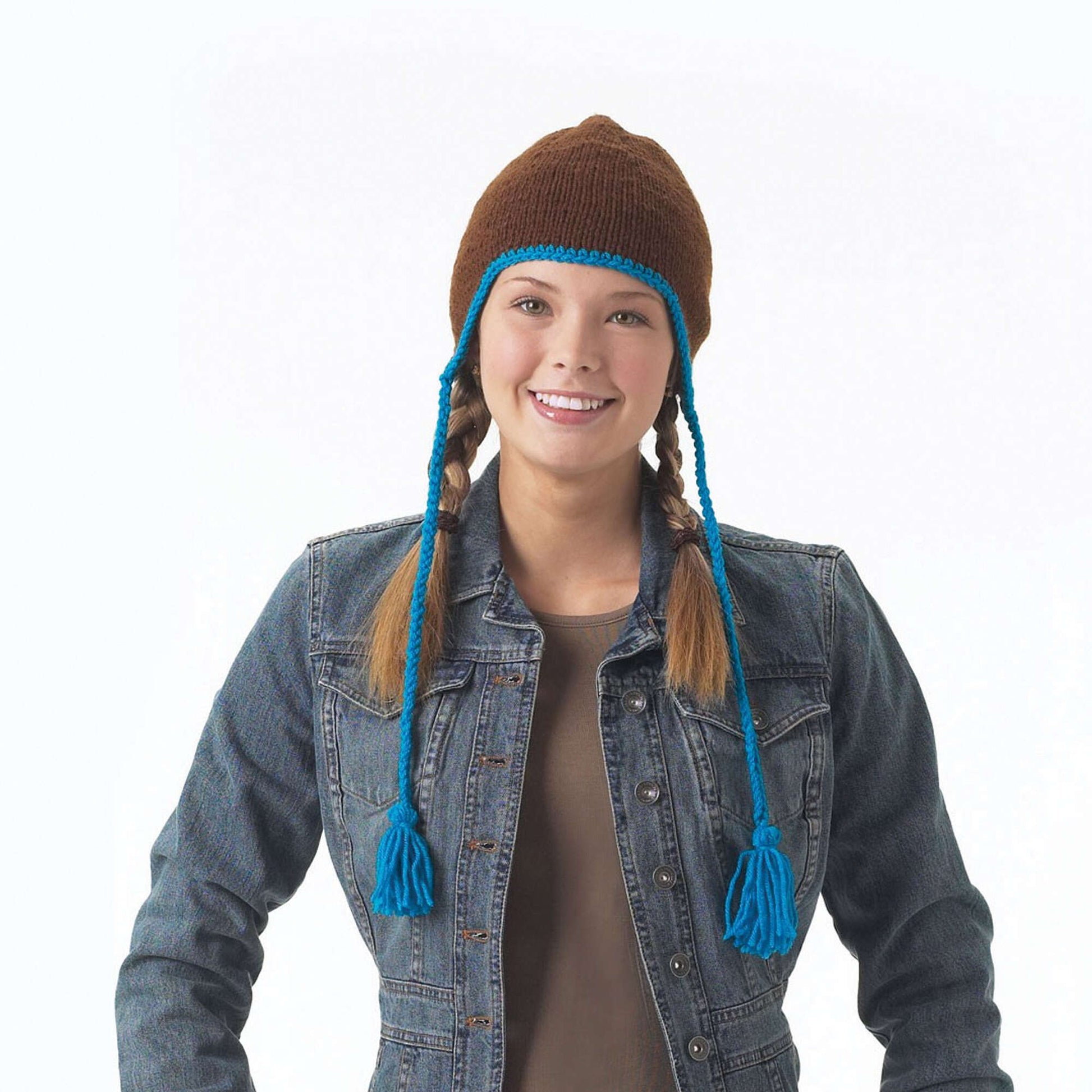 Bernat Easy Snowboarder Hat Knit Hat made in Bernat Super Value yarn