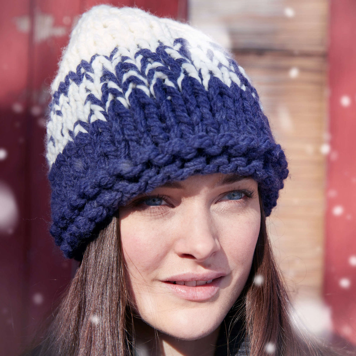 Knit Hat made in Bernat Wool-Up Bulky yarn