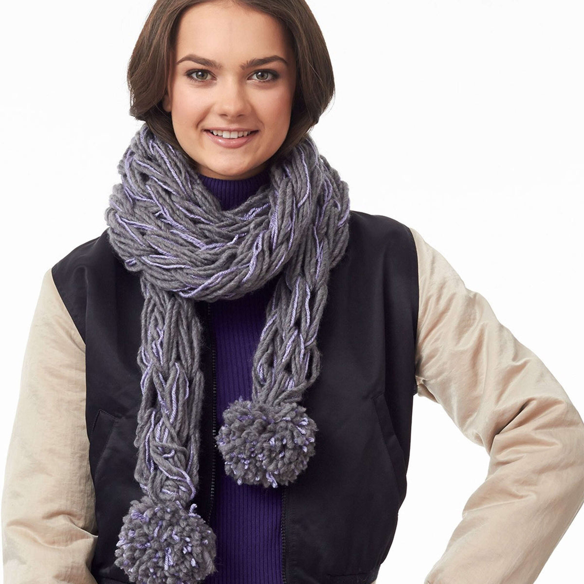 Knit Scarf made in Bernat Roving yarn