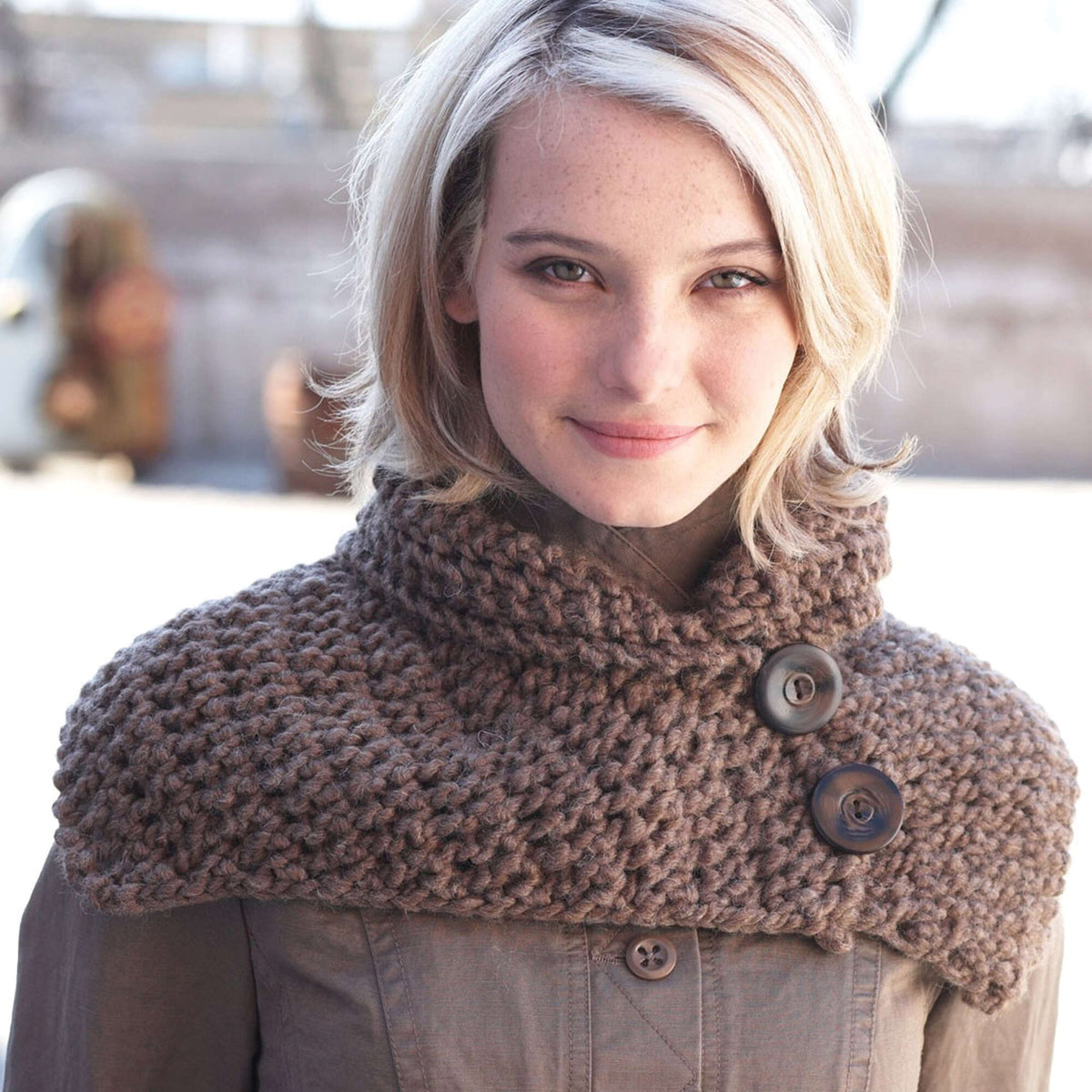 Knit Scarf made in Bernat Roving yarn