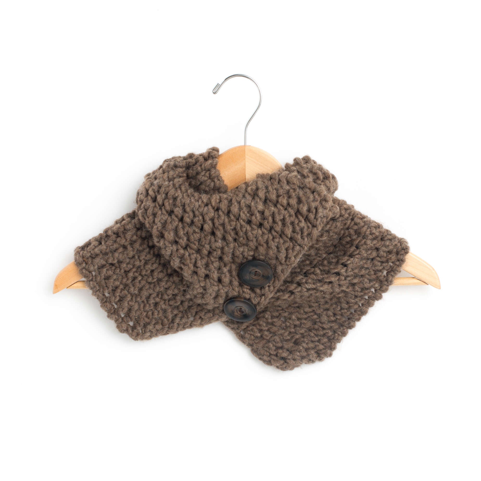 Free Easy Bernat Buttoned Wrap Scarf Knitting Pattern | Yarnspirations