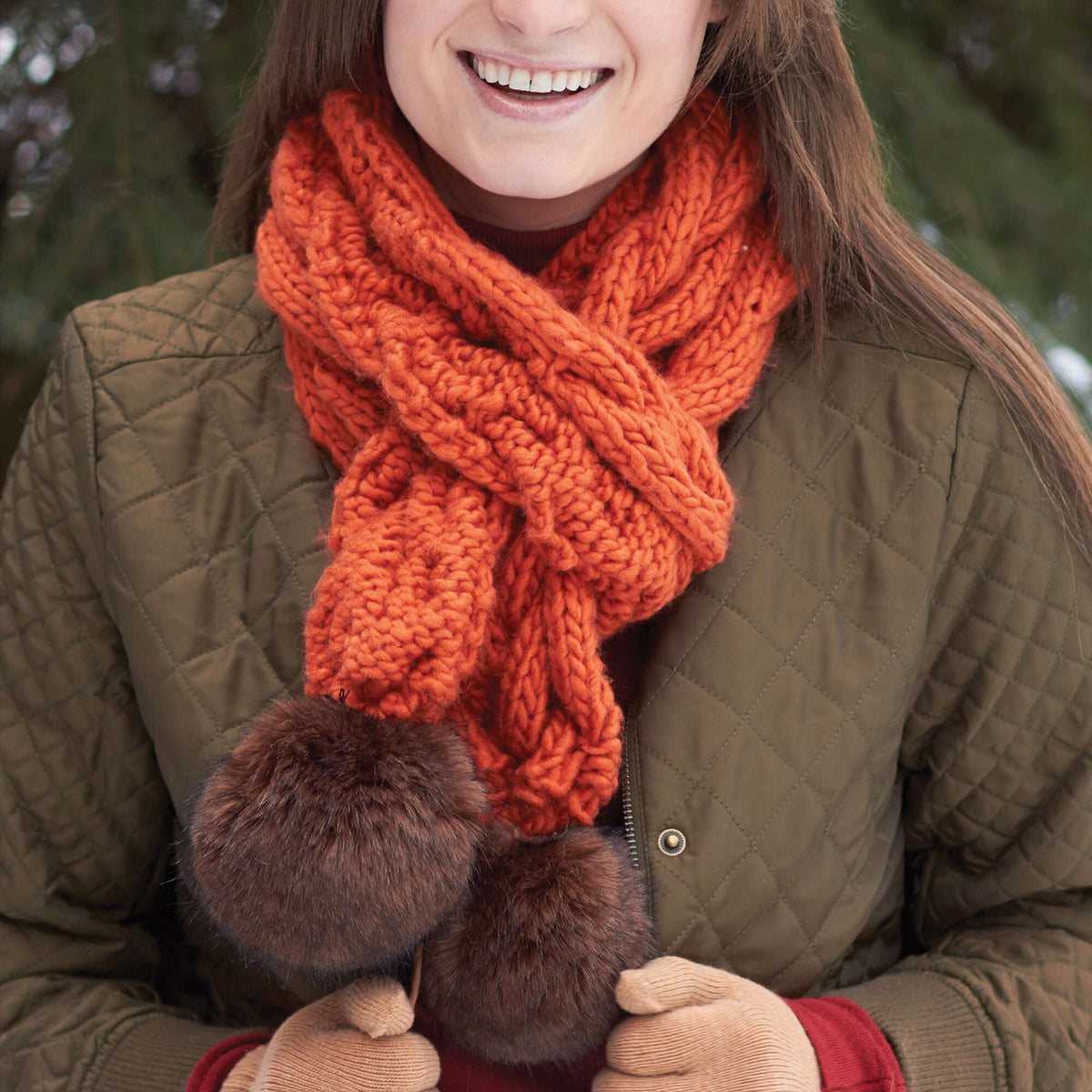 Knit Scarf made in Bernat Roving yarn