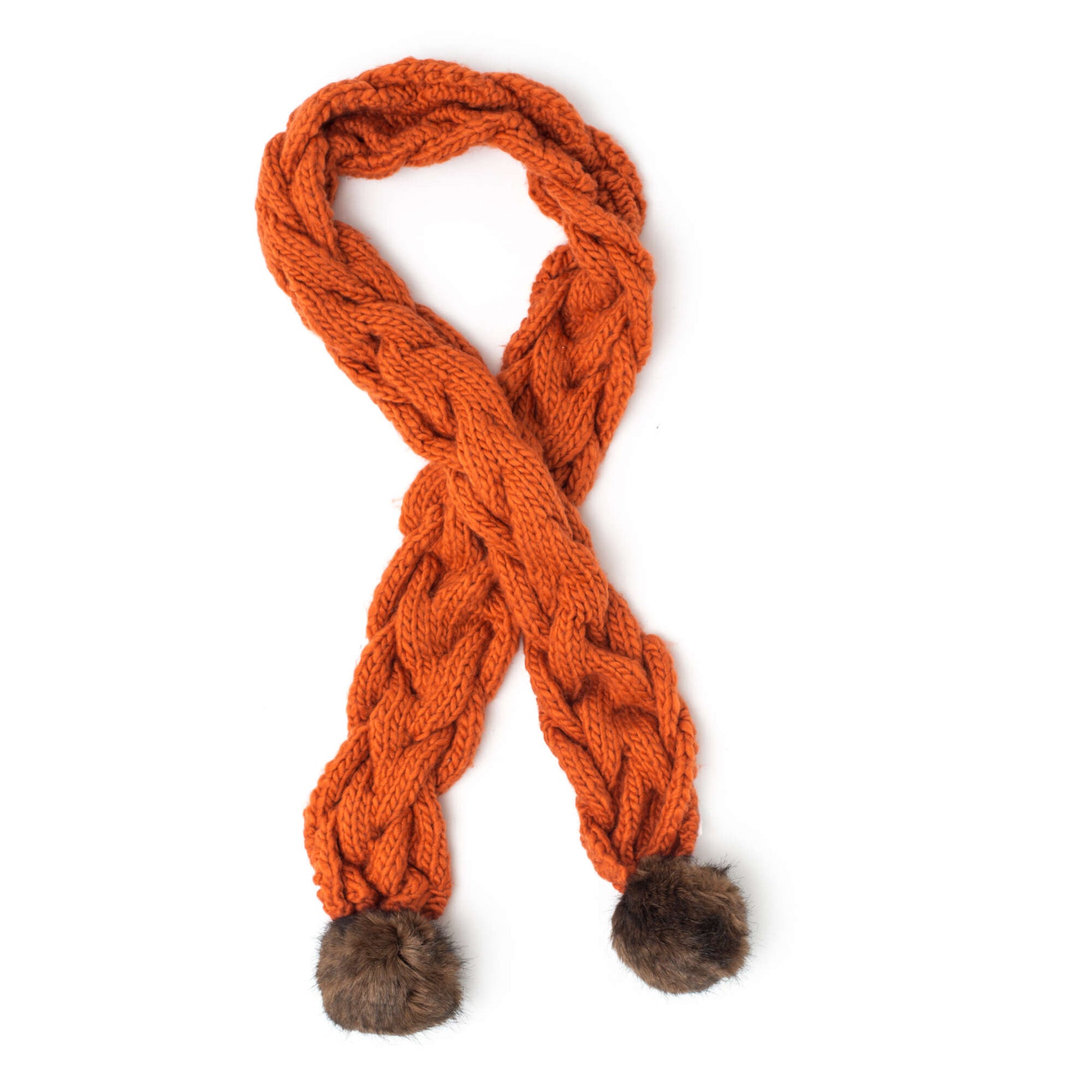 Bernat Snowdrift Cable Scarf Knit Scarf made in Bernat Roving yarn