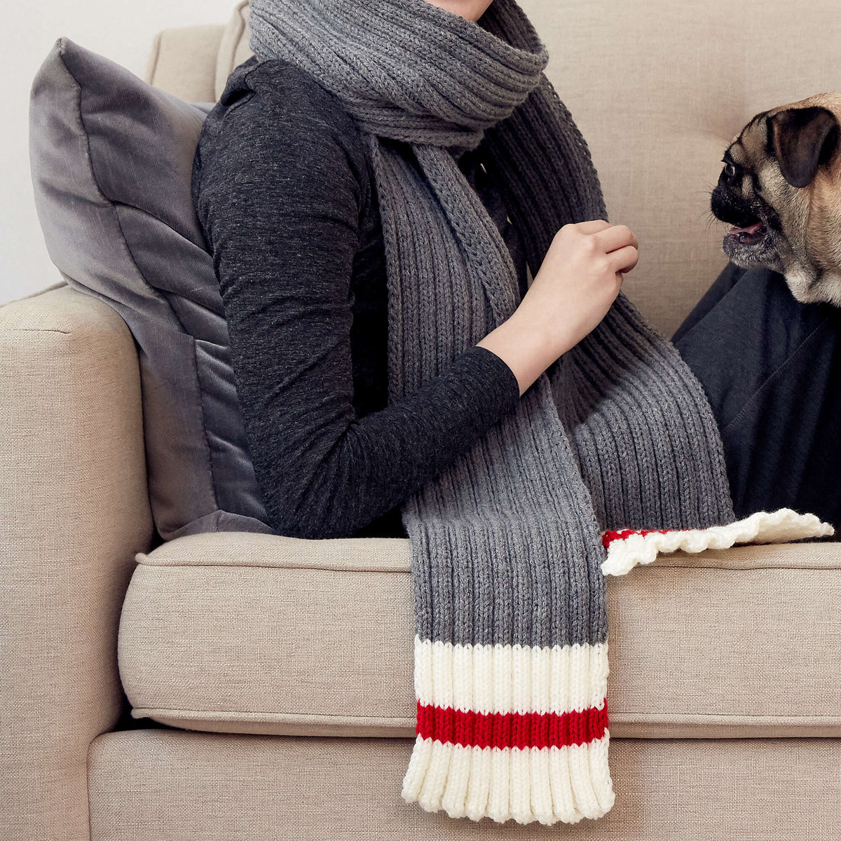 Knit Scarf made in Bernat Super Value yarn