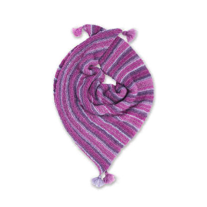 Bernat Garter and Tassels Knit Blanket Scarf Knit Blanket made in Bernat Plentiful yarn