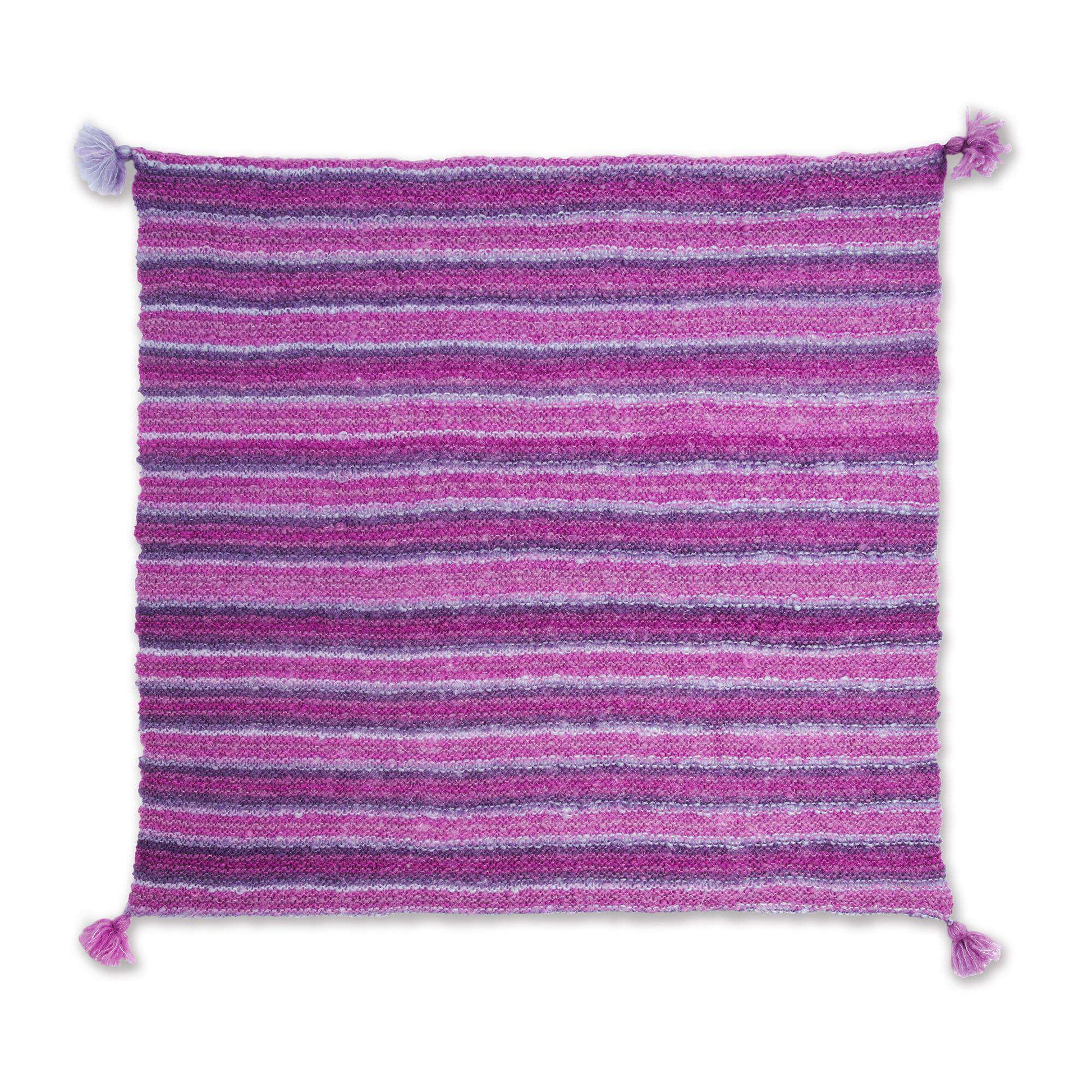 Free Bernat Garter And Tassels Knit Blanket Scarf Pattern