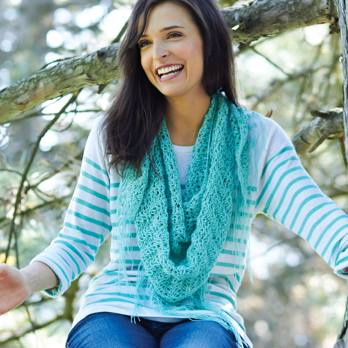 Knit Shawl made in Bernat Handicrafter Crochet Thread yarn